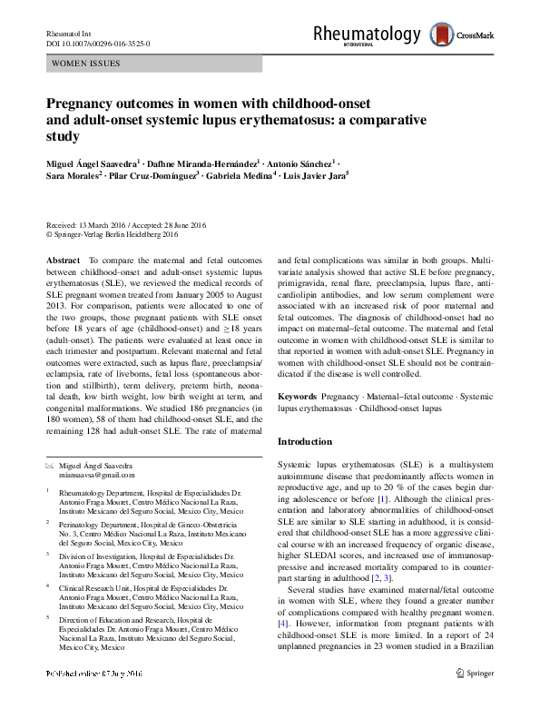 Pregnancy outcomes in women with childhood-onset and adult-onset ...