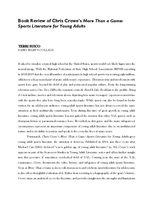 (PDF) Book Review of Chris Crowe’s More Than a Game