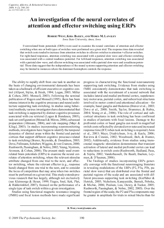 (PDF) An investigation of the neural correlates of attention and ...