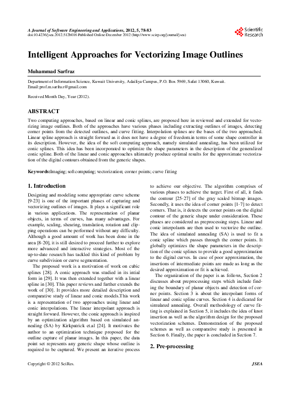 (PDF) Intelligent Approaches for Vectorizing Image Outlines