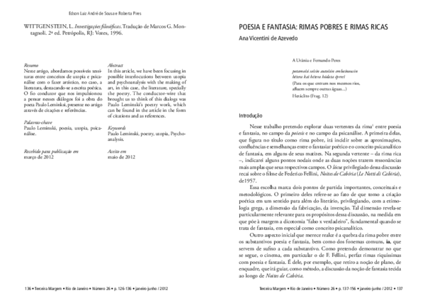 (PDF) Poesia e fantasia: rimas pobres e rimas ricas