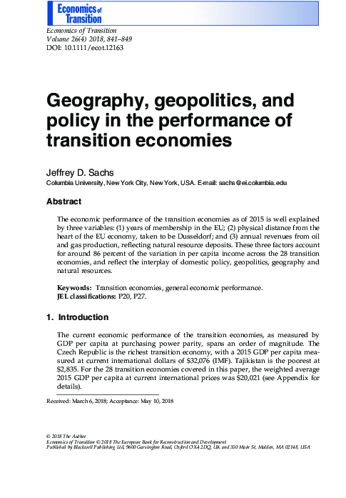 (PDF) Geography, geopolitics, and policy in the performance of ...