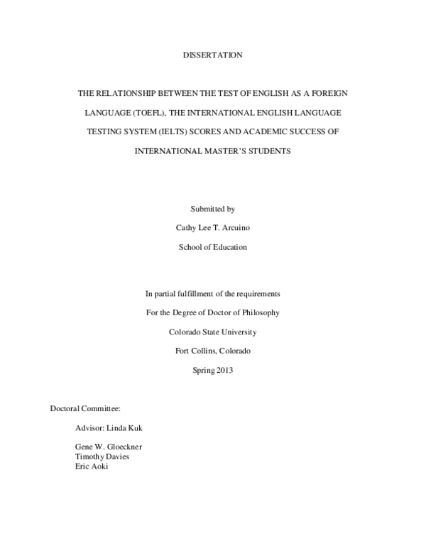 (PDF) The relationship between the Test of English as a Foreign ...