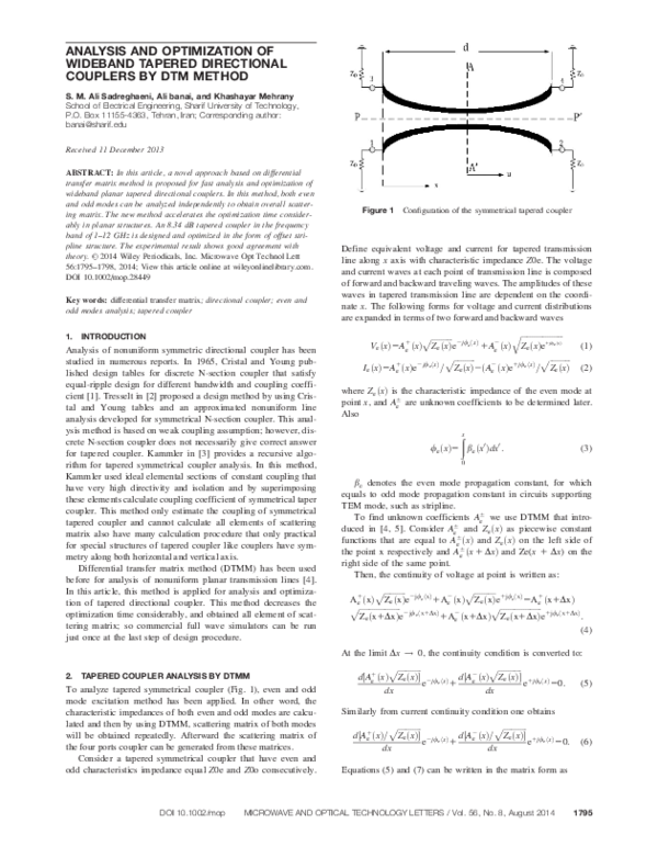 (PDF) Analysis and optimization of wideband tapered directional