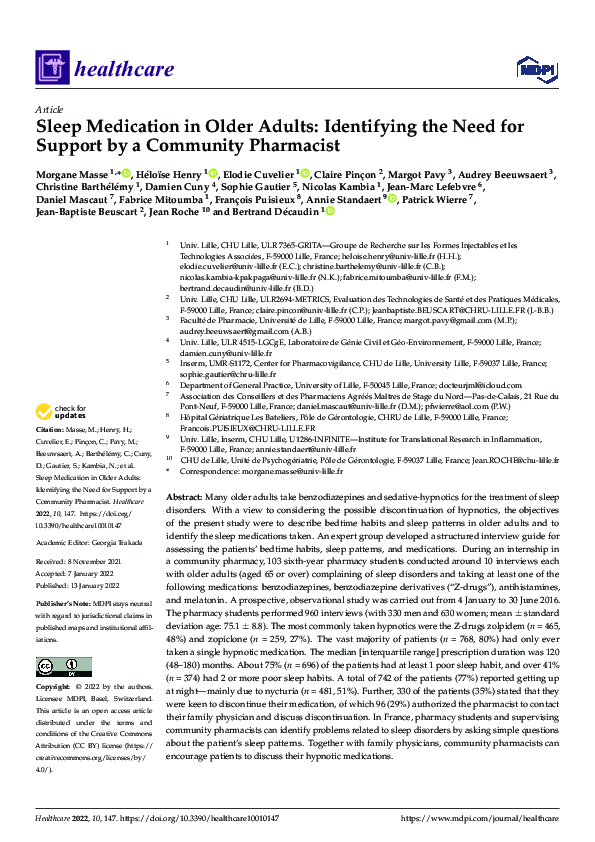 (PDF) Sleep Medication in Older Adults: Identifying the Need for ...
