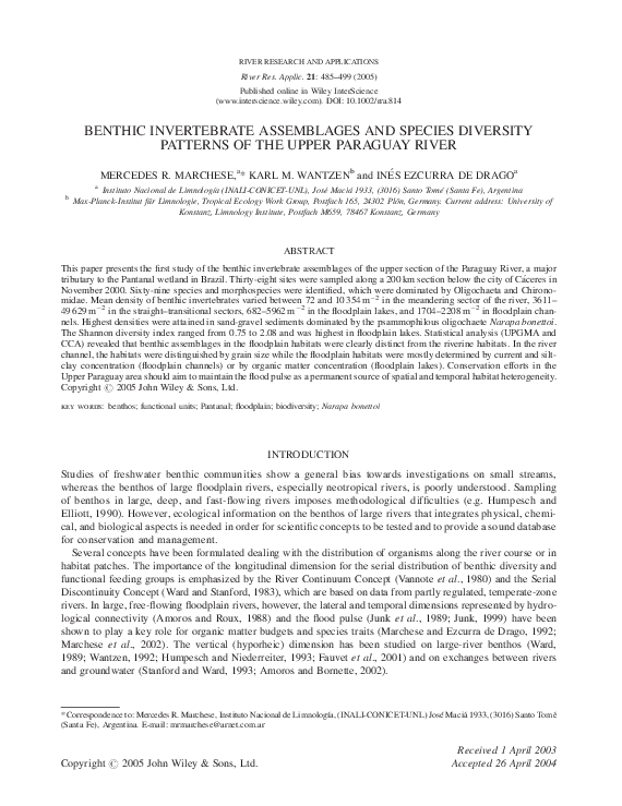 (PDF) Benthic invertebrate assemblages and species diversity patterns ...