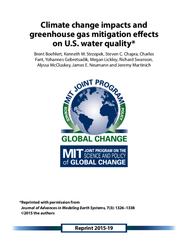 (PDF) Climate change impacts and greenhouse gas mitigation effects on U ...