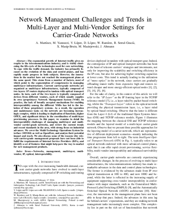 (PDF) Network Management Challenges and Trends in Multi-Layer and Multi ...