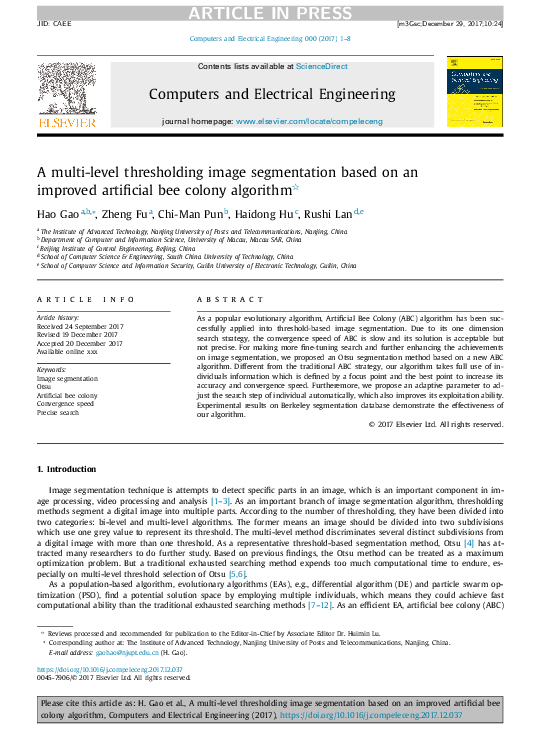 (PDF) A multi-level thresholding image segmentation based on an ...