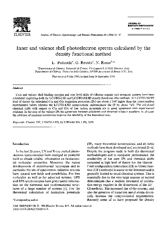 (PDF) Inner and valence shell photoelectron spectra calculated by the ...