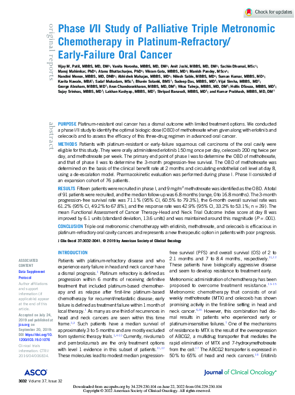 (PDF) Phase I/II Study of Palliative Triple Metronomic Chemotherapy in ...