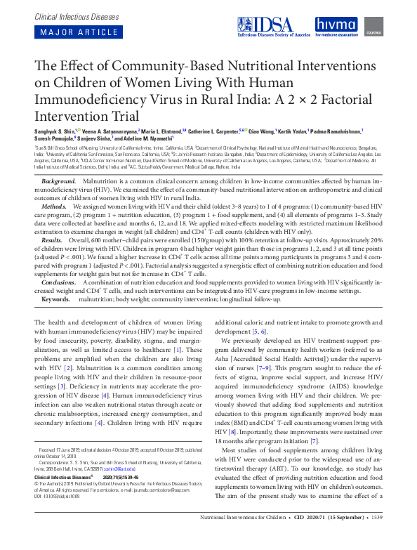 (PDF) The Effect of Community-Based Nutritional Interventions on ...
