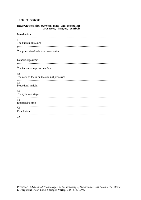  pdf interrelationships between mind and computer processes images