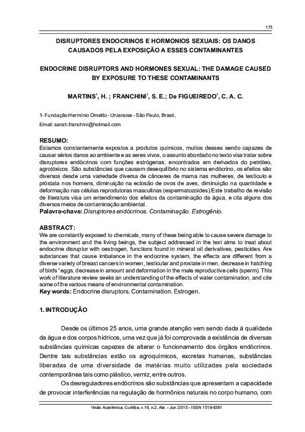 (PDF) Endocrine Disruptors and Hormones Sexual: The Damage Caused by ...