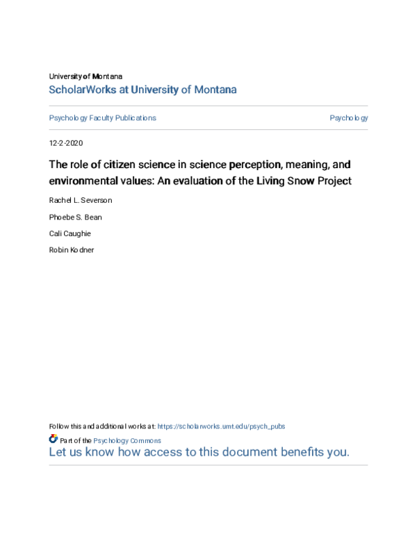 (PDF) The role of citizen science in science perception, meaning, and ...