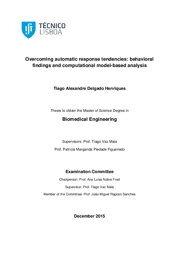 (PDF) Overcoming automatic response tendencies: behavioral findings and ...