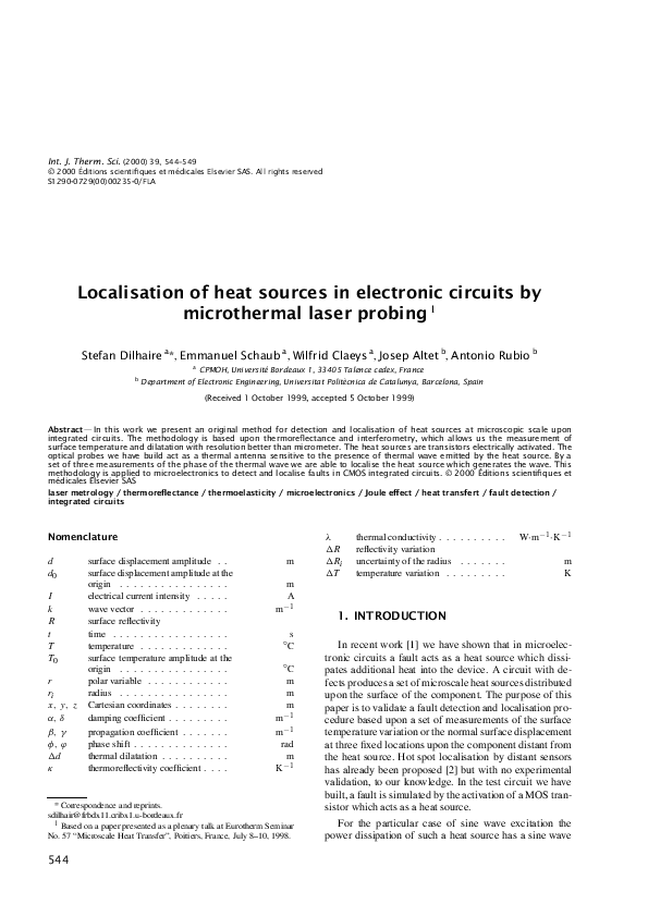 (PDF) Localisation of heat sources in electronic circuits by ...