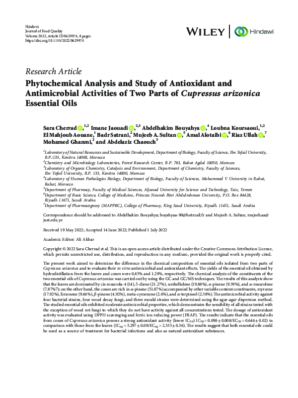 (PDF) Phytochemical Analysis and Study of Antioxidant and Antimicrobial ...