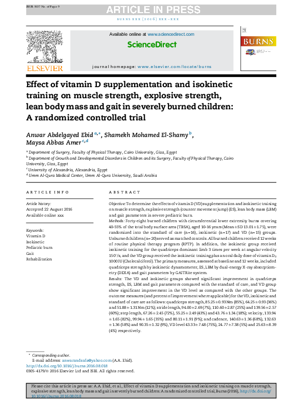 (PDF) Effect of vitamin D supplementation and isokinetic training on ...