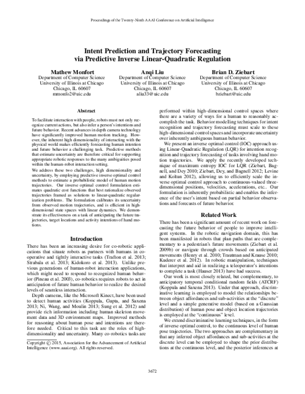 (PDF) Intent Prediction and Trajectory Forecasting via Predictive ...