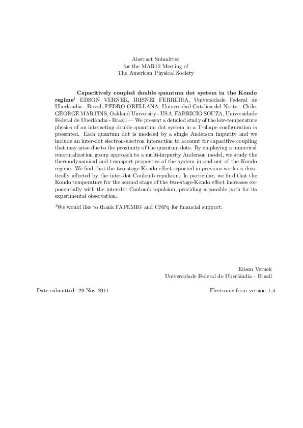 (PDF) Capacitively coupled double quantum dot system in the Kondo regime