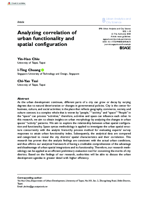 (PDF) Analyzing correlation of urban functionality and spatial ...