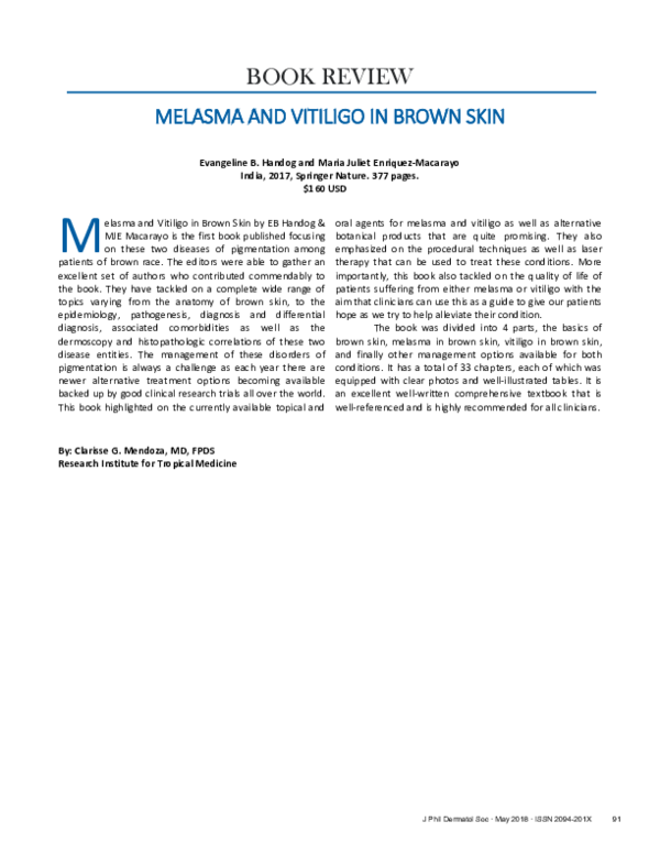 (PDF) Melasma and Vitiligo in Brown Skin Evangeline Handog Academia.edu