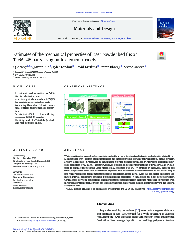 (PDF) Estimates of the mechanical properties of laser powder bed fusion ...