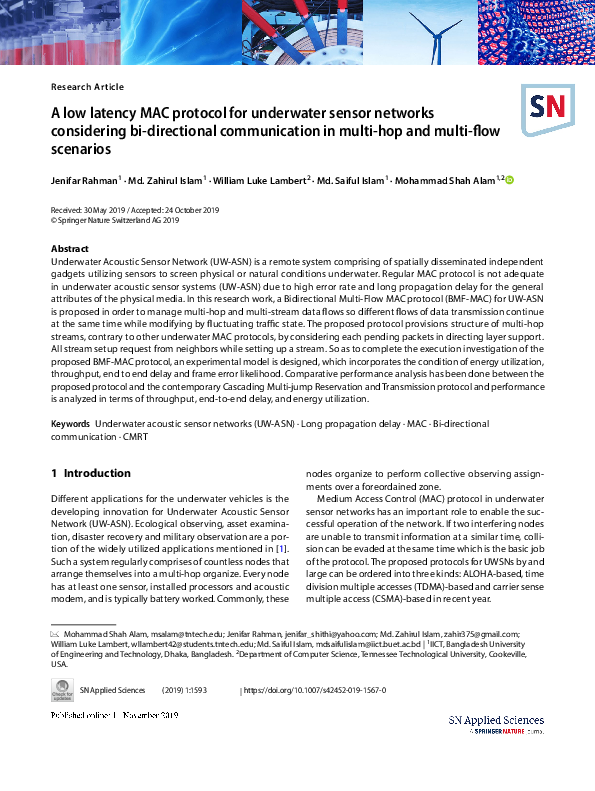 (PDF) A low latency MAC protocol for underwater sensor networks ...