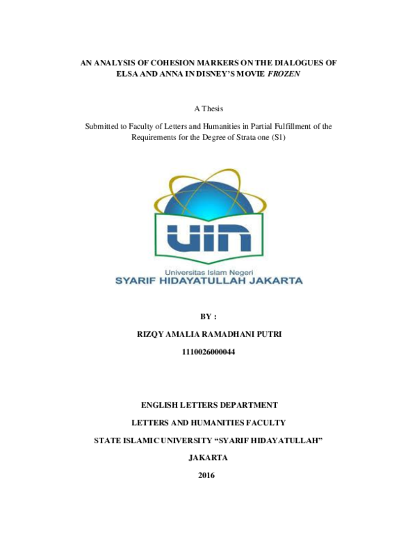(PDF) An Analysis of Cohesion Markers on The Dialogues of Elsa and Anna ...