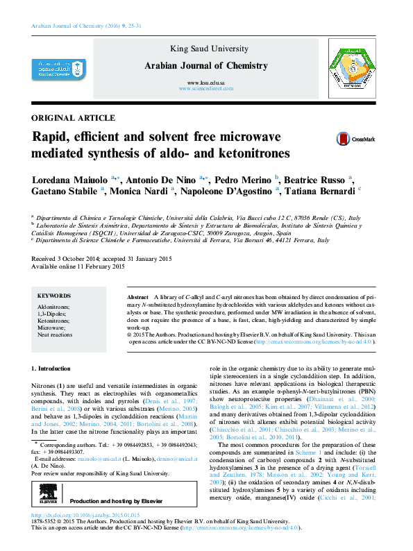 (PDF) Rapid, efficient and solvent free microwave mediated synthesis of ...