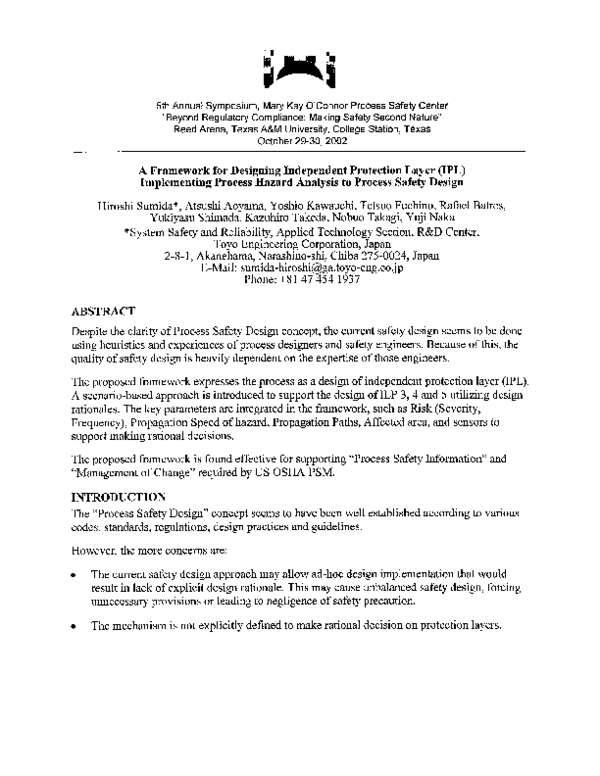 (PDF) A Framework for Designing Independent Protection Layer (IPL ...