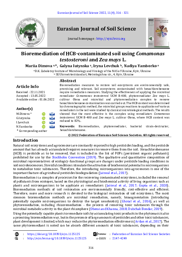 (PDF) Bioremediation of HCB-contaminated soil using Comamonas ...
