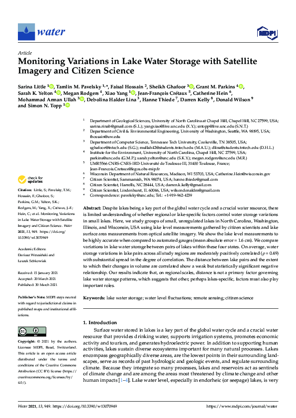 (PDF) Monitoring Variations in Lake Water Storage with Satellite ...