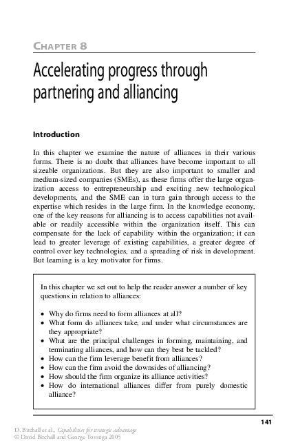 (PDF) Accelerating progress through partnering and alliancing