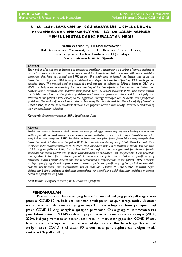 (PDF) Strategi Pelayanan BPFK Surabaya Untuk Mendukung Pengembangan ...