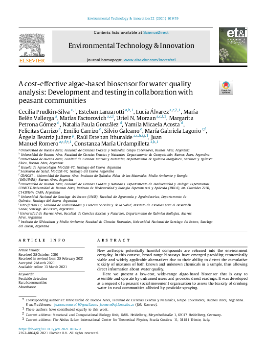 Pdf A Cost Effective Algae Based Biosensor For Water Quality Photo Inspiration