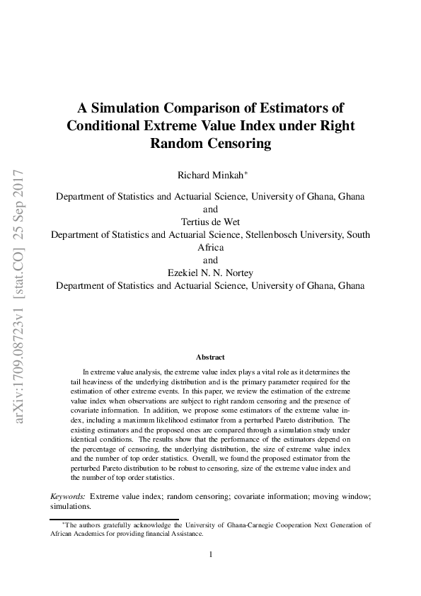 (PDF) A Simulation Comparison of Estimators of Conditional Extreme ...