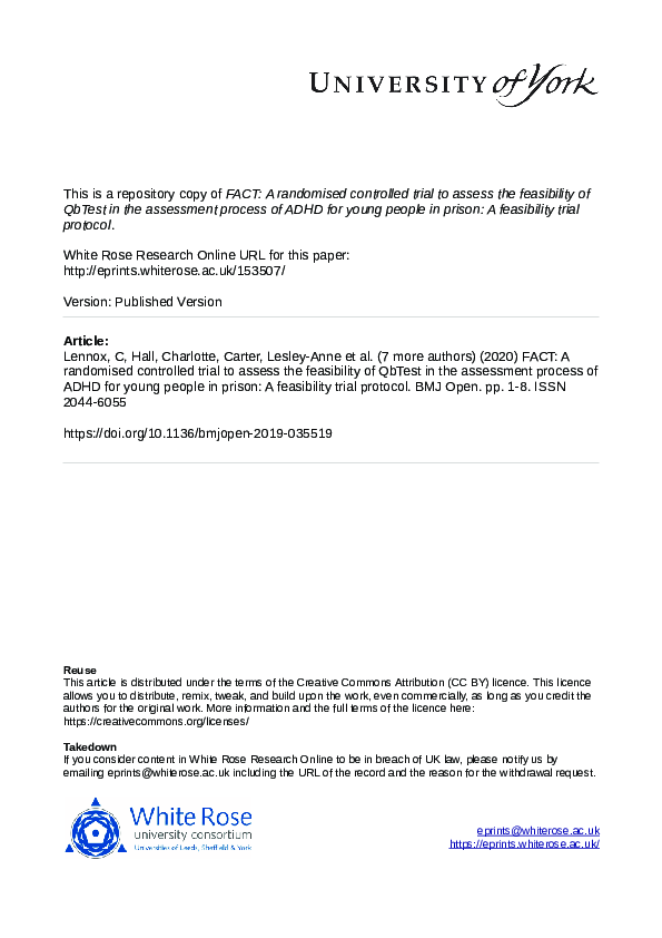 (PDF) FACT: a randomised controlled trial to assess the feasibility of ...