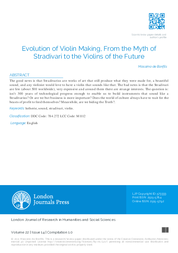 (PDF) Evolution of Violin Making, From the Myth of Stradivari to the ...