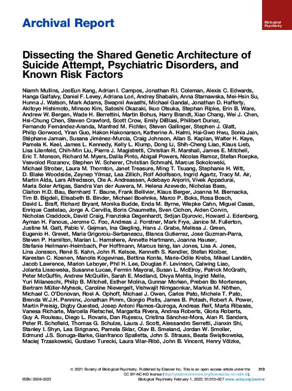 (PDF) Dissecting the Shared Genetic Architecture of Suicide Attempt ...