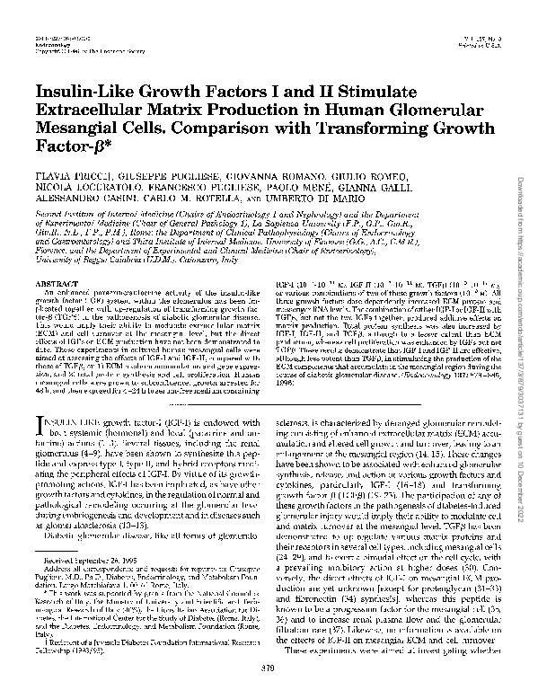 (PDF) Insulin-like growth factors I and II stimulate extracellular ...