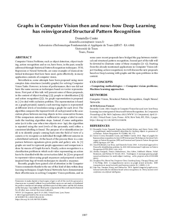 (PDF) Graphs in Computer Vision then and now: how Deep Learning has ...