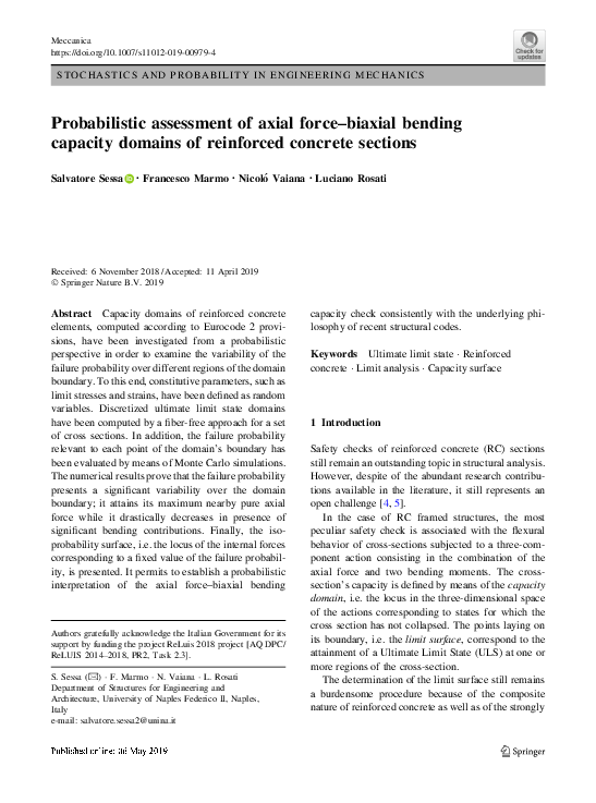 (PDF) Probabilistic assessment of axial force–biaxial bending capacity ...
