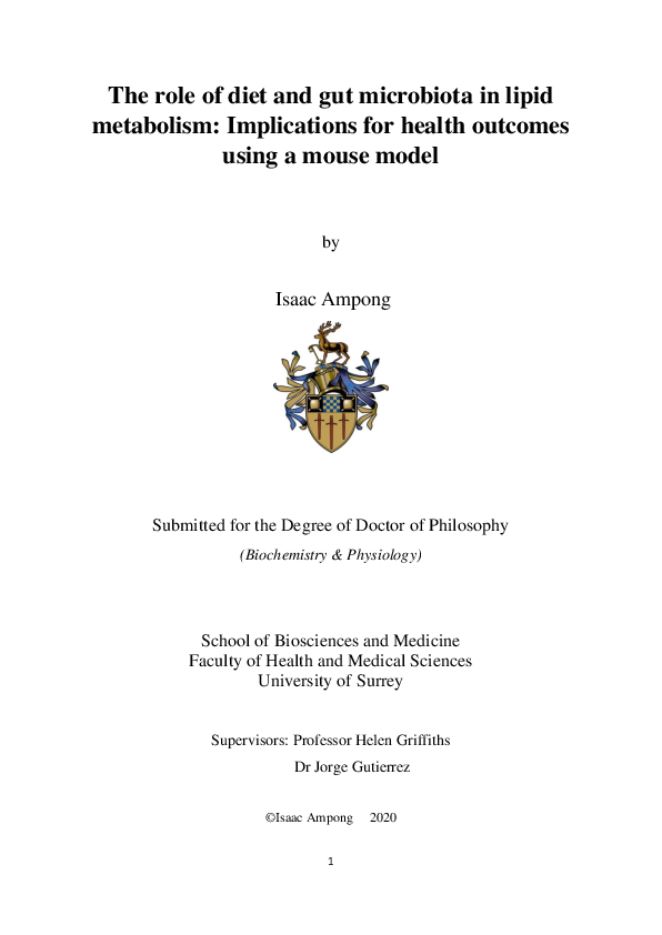 (PDF) The role of diet and gut microbiota in lipid metabolism ...