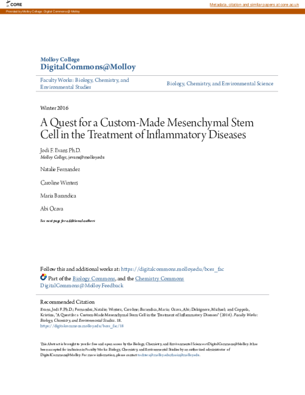 (PDF) A Quest for a Custom-Made Mesenchymal Stem Cell in the Treatment ...