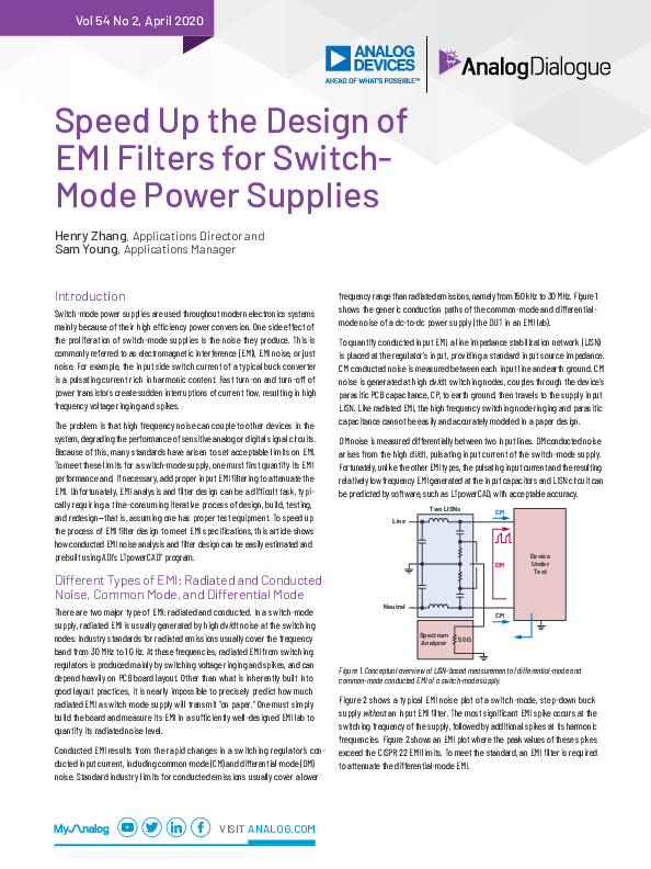 (PDF) Speed Up the Design of EMI Filters for Switch-Mode Power Supplies