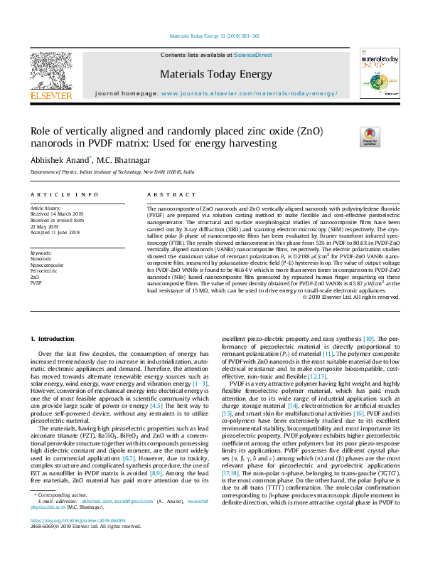 (PDF) Role of vertically aligned and randomly placed zinc oxide (ZnO ...