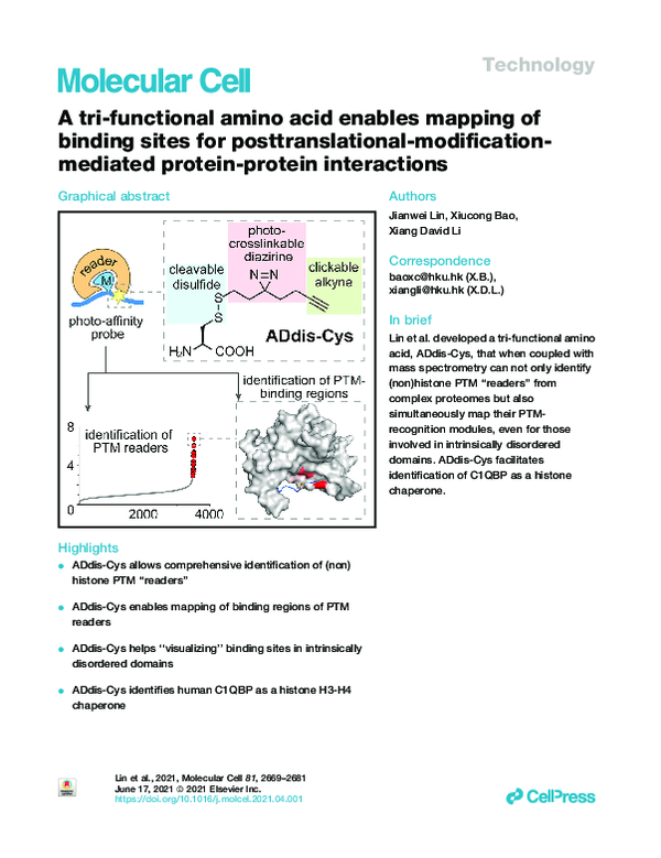 (PDF) A tri-functional amino acid enables mapping of binding sites for ...