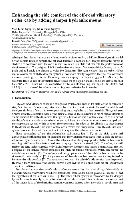 (PDF) Enhancing the ride comfort of the off-road vibratory roller cab ...